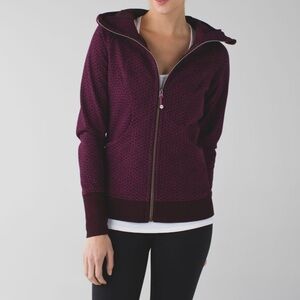 Lululemon Scuba Hoodie III Star Pixel Raspberry Bordeaux Size 4
